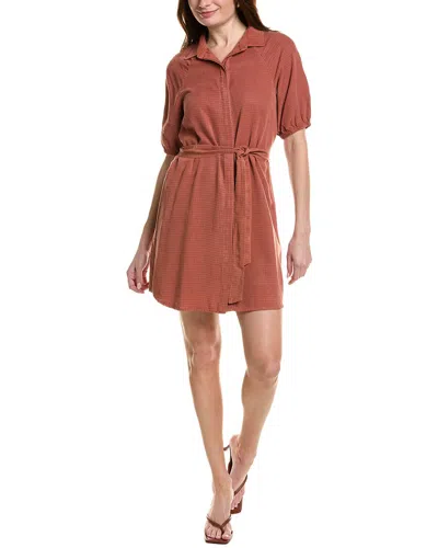 Bella Dahl Puff Sleeve Mini Dress In Burgundy