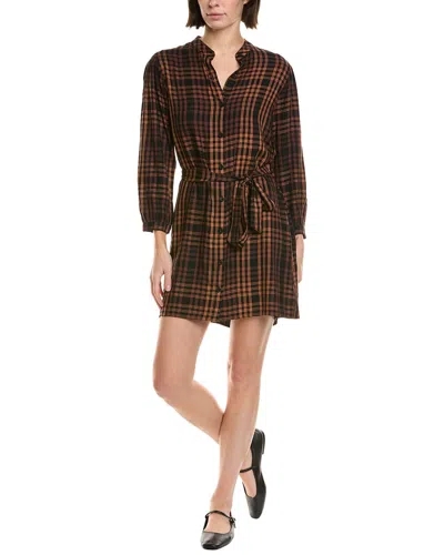 Bella Dahl Puff Sleeve Shirtdress In Orange