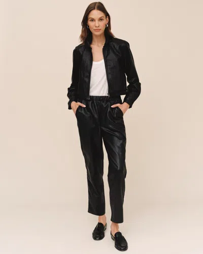 Bella Dahl Pull On Elastic Waist Trouser In Black