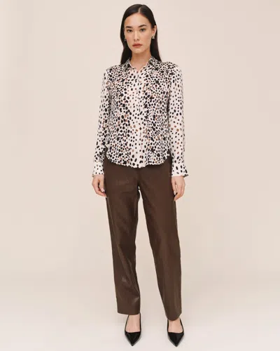 Bella Dahl Pull On Elastic Waist Trouser In Brown