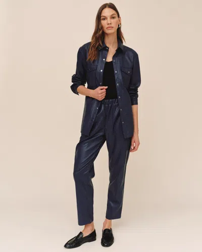Bella Dahl Pull On Elastic Waist Trouser In Blue