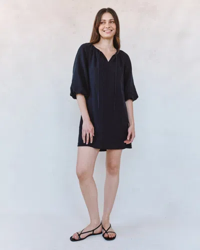 Bella Dahl Pullover Puff Sleeve Dress In Blue