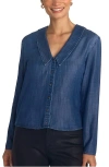 Bella Dahl Puritan Collar Chambray Button-up Shirt In Blue