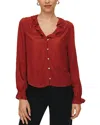Bella Dahl Button Down Blouse In Red