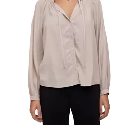 Bella Dahl Raglan Button Down Shirt In High Desert In Brown