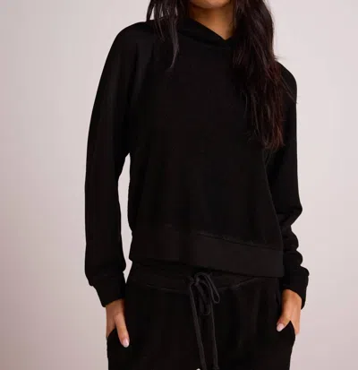 Bella Dahl Raglan Hoodie Sweatshirt In Black