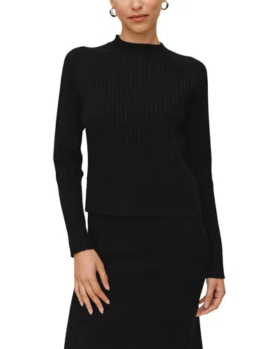 Bella Dahl Raglan Ribbed Sweater In Black