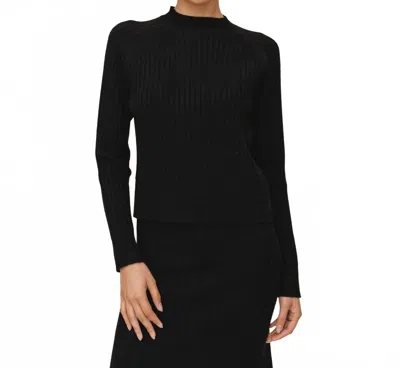 Bella Dahl Raglan Ribbed Sweater In Black