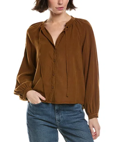 Bella Dahl Raglan Shirt In Brown