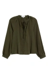 Bella Dahl Raglan Sleeve Button-up Top In Italian Herb