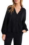 Bella Dahl Raglan Sleeve Button-up Top In Vintage Black