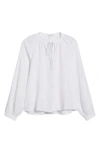 Bella Dahl Raglan Sleeve Button-up Top In White