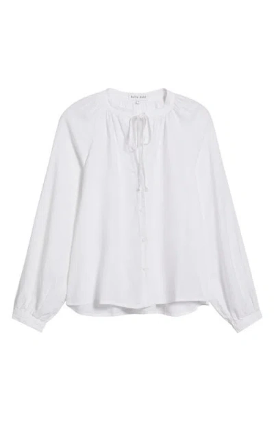 Bella Dahl Raglan Sleeve Button-up Top In White
