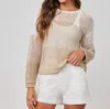 Bella Dahl Relaxed Drop Shoulder Sweater In Khaki Color Block