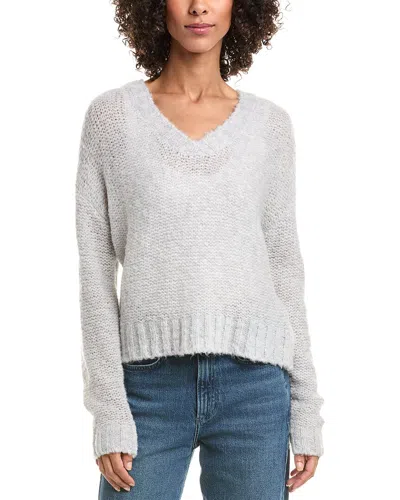 Bella Dahl Relaxed V-neck Wool-blend Sweater In Gray
