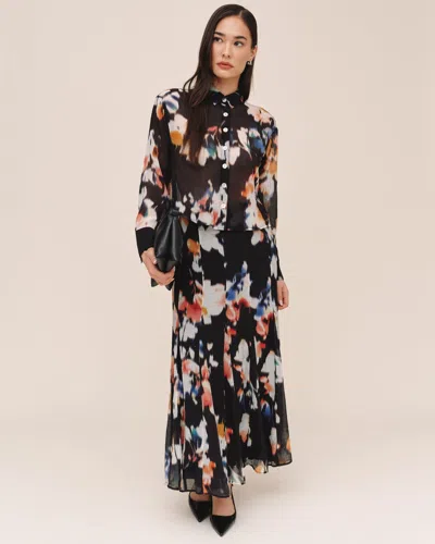 Bella Dahl Release Pleat Chiffon Skirt In Multi