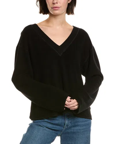 Bella Dahl Reversed French Terry Sweatshirt In Black