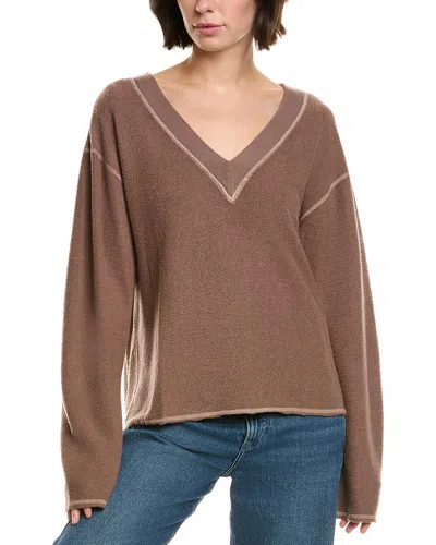 Bella Dahl Reversed French Terry Sweatshirt In Brown