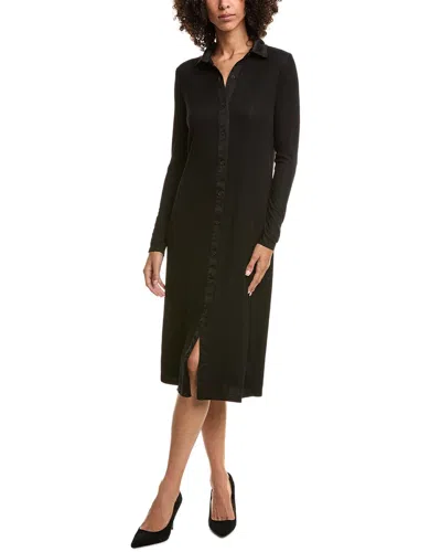 Bella Dahl Rib Button Down Shirt Dress In Black