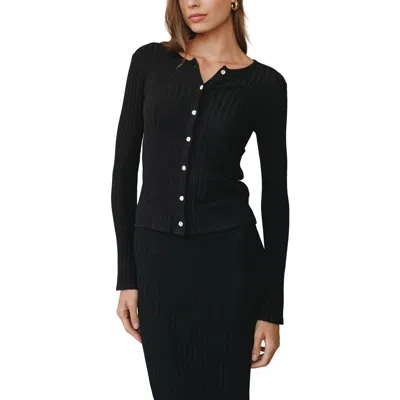 Bella Dahl Rib Cardigan In Black