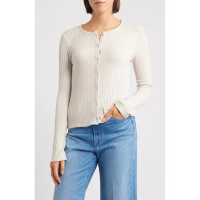 Bella Dahl Rib Cardigan In Neutral
