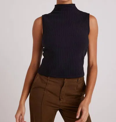 Bella Dahl Rib Mock Neck Top In Sweet Merlot In Multi