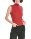Bella Dahl Ribbed Mock Neck Top In Red