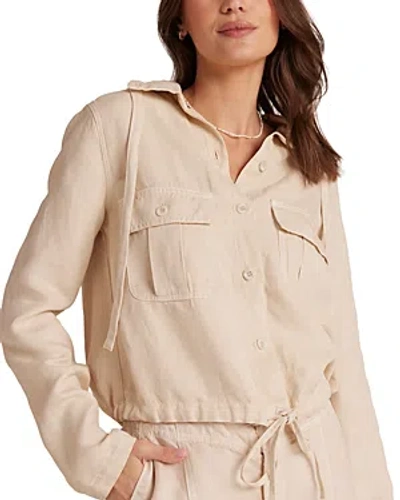 Bella Dahl River Utility Drawstring Waist Jacket In Khaki Stone