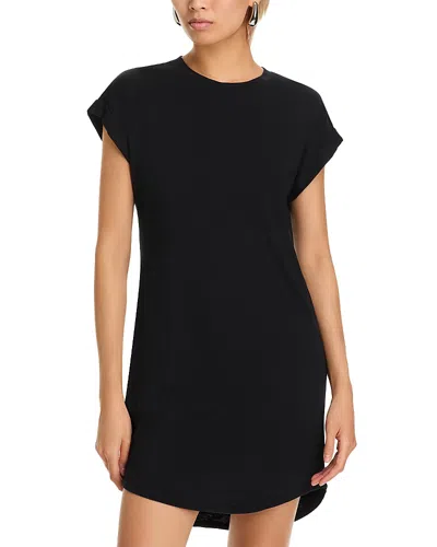 Bella Dahl Roll Sleeve Tee Dress In Black