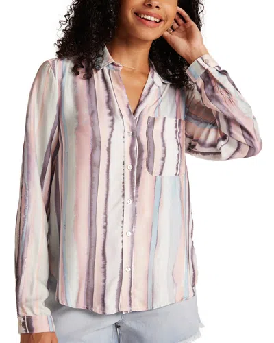 Bella Dahl Rounded Hem Button-down Shirt In Multi