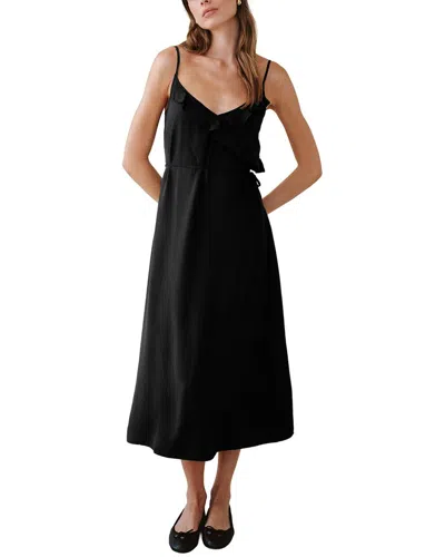 Bella Dahl Ruffle Cami Midi Dress In Black