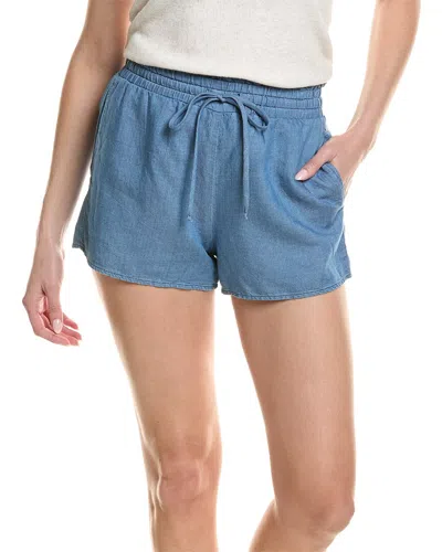 Bella Dahl Ruffle Edge Linen-blend Short In Blue