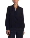 Bella Dahl Ruffle Button-up Shirt In Black