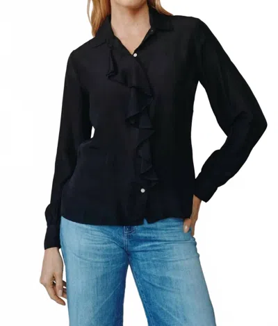 Bella Dahl Ruffle Front Shirt In Black