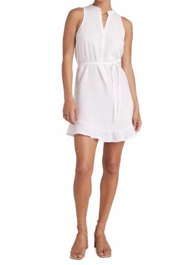 Bella Dahl Ruffle Hem Placket Dress In White