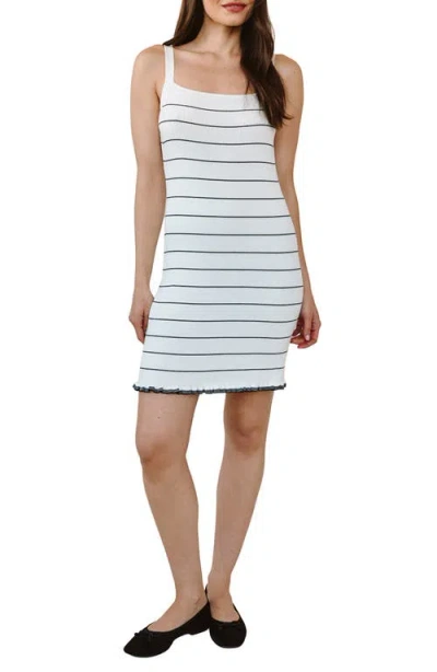 Bella Dahl Ruffle Hem Rib Dress In White