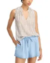 Bella Dahl Ruffle Neck Tank In Abstract Blocks In Multi