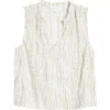 Bella Dahl Ruffle Neck Tank In Abstract Blocks In Multi