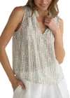 Bella Dahl Ruffle Neck Tank In Abstract Blocks In Multi