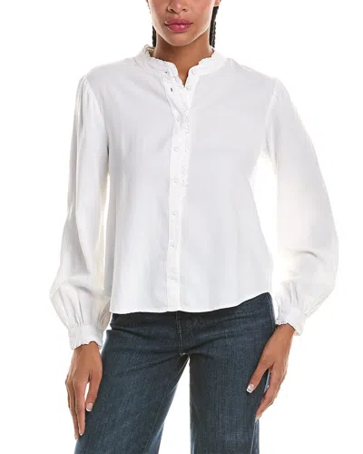 Bella Dahl Ruffle Placket Blouse In White