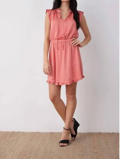 Bella Dahl Ruffle Sleeve Tencel Mini Dress In Blossom Pink In Multi