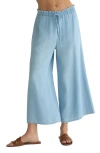Bella Dahl Ruffle Waist Wide Leg Cropped Pants