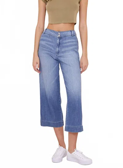 Bella Dahl Saige Wide Leg Crop Jeans In Salt Creek Wash In Blue
