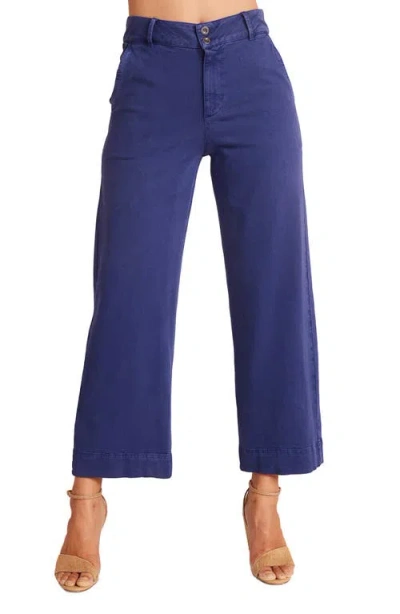 Bella Dahl Saige Wide Leg Crop Pants In Blue