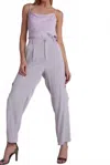 Bella Dahl Saten Cargo Pant In Silver In Purple