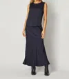 Bella Dahl Satin Sleeveless Top In Navy In Blue
