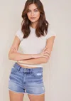Bella Dahl Saylor Vintage Cut-off Shorts Women's Blue Denim Distressed Jdm928 In Blue