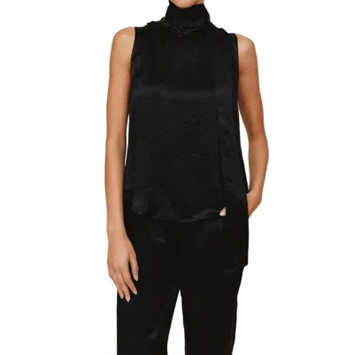 Bella Dahl Scarf Neck Blouse In Black