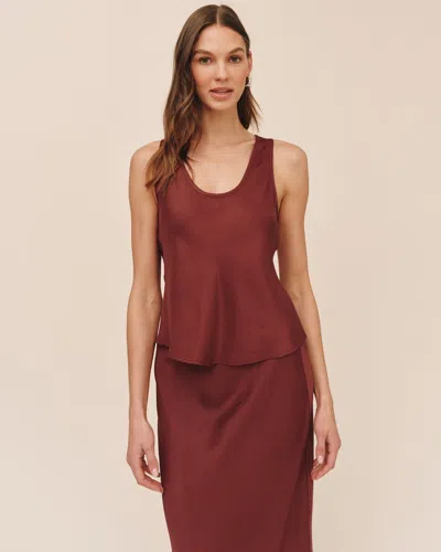 Bella Dahl Scoop Neck Tank In Brown