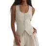 Bella Dahl Scoop Neck Vest In Linen Sand